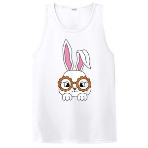 Cute Bunny Face Tie Dye Glasses Easter Day Girl Wo Teens PosiCharge Competitor Tank