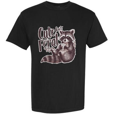 Cute But Feral Funny Raccoon Memes Coffee Raccoon Opossum Garment-Dyed Heavyweight T-Shirt