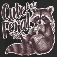 Cute But Feral Funny Raccoon Memes Coffee Raccoon Opossum 7 Panel Mesh Trucker Snapback Hat