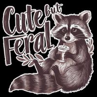 Cute But Feral Funny Raccoon Memes Coffee Raccoon Opossum Flexfit Unipanel Trucker Cap