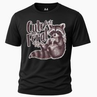 Cute But Feral Funny Raccoon Memes Coffee Raccoon Opossum Cooling Performance Crew T-Shirt