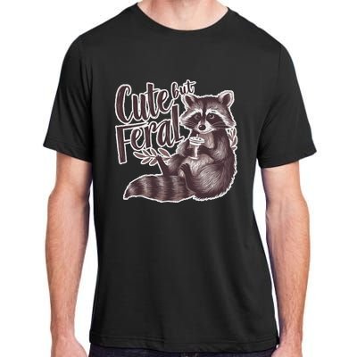 Cute But Feral Funny Raccoon Memes Coffee Raccoon Opossum Adult ChromaSoft Performance T-Shirt