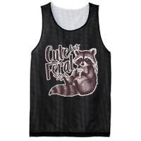 Cute But Feral Funny Raccoon Memes Coffee Raccoon Opossum Mesh Reversible Basketball Jersey Tank