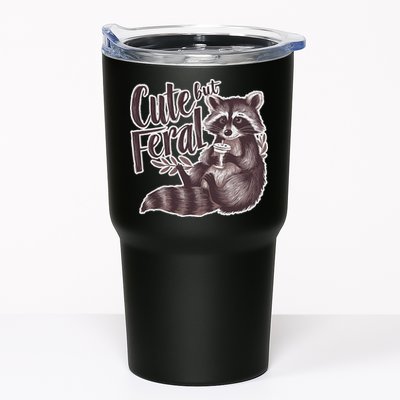Cute But Feral Funny Raccoon Memes Coffee Raccoon Opossum Tumbler