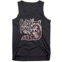 Cute But Feral Funny Raccoon Memes Coffee Raccoon Opossum Tank Top