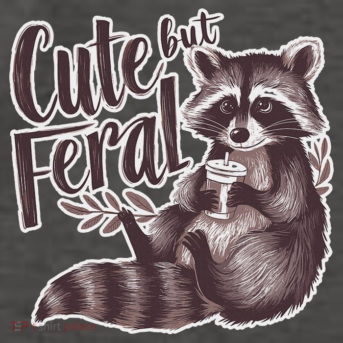 Cute But Feral Funny Raccoon Memes Coffee Raccoon Opossum Vector Backpack