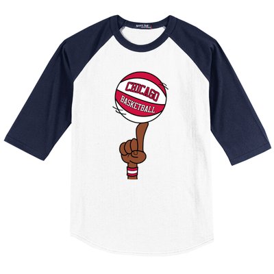 Chicago Basketball Finger Spin Baseball Sleeve Shirt