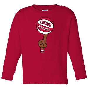 Chicago Basketball Finger Spin Toddler Long Sleeve Shirt