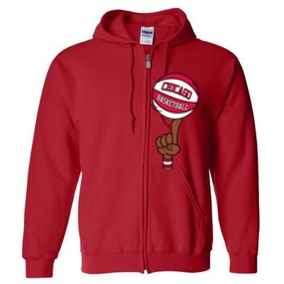 Chicago Basketball Finger Spin Full Zip Hoodie