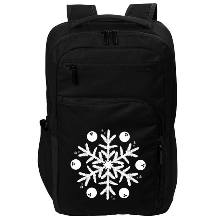 Christmas Bowling Funny Gift Winter Snowflake Meaningful Gift Impact Tech Backpack