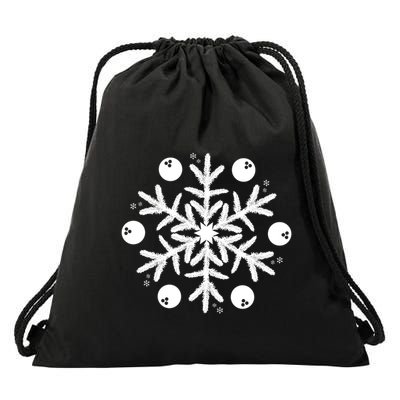 Christmas Bowling Funny Gift Winter Snowflake Meaningful Gift Drawstring Bag