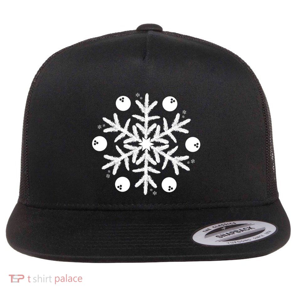 Christmas Bowling Funny Gift Winter Snowflake Meaningful Gift Flatbill Hat
