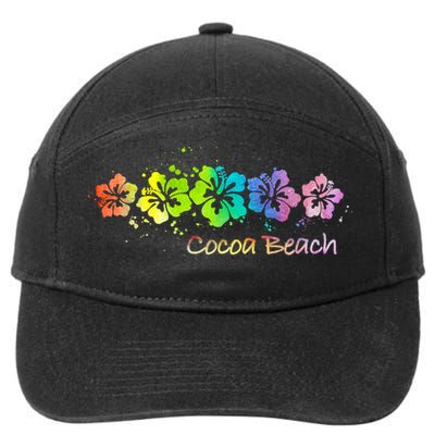 Cocoa Beach, Florida Watercolor Beach & Surf 7-Panel Snapback Hat