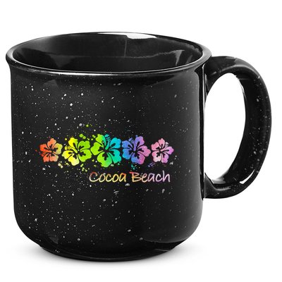Cocoa Beach, Florida Watercolor Beach & Surf 15oz Campfire Ceramic Mug