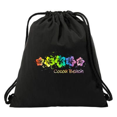 Cocoa Beach, Florida Watercolor Beach & Surf Drawstring Bag