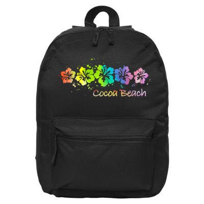 Cocoa Beach, Florida Watercolor Beach & Surf 16 in Basic Backpack