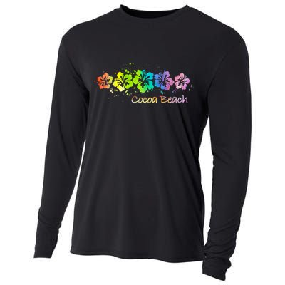 Cocoa Beach, Florida Watercolor Beach & Surf Cooling Performance Long Sleeve Crew