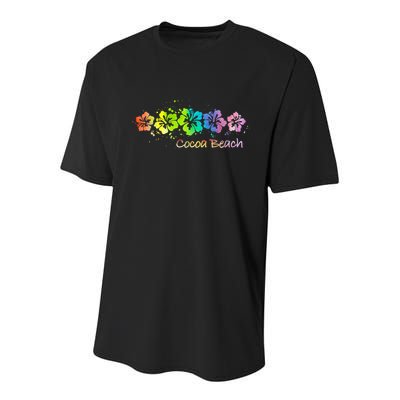 Cocoa Beach, Florida Watercolor Beach & Surf Youth Performance Sprint T-Shirt