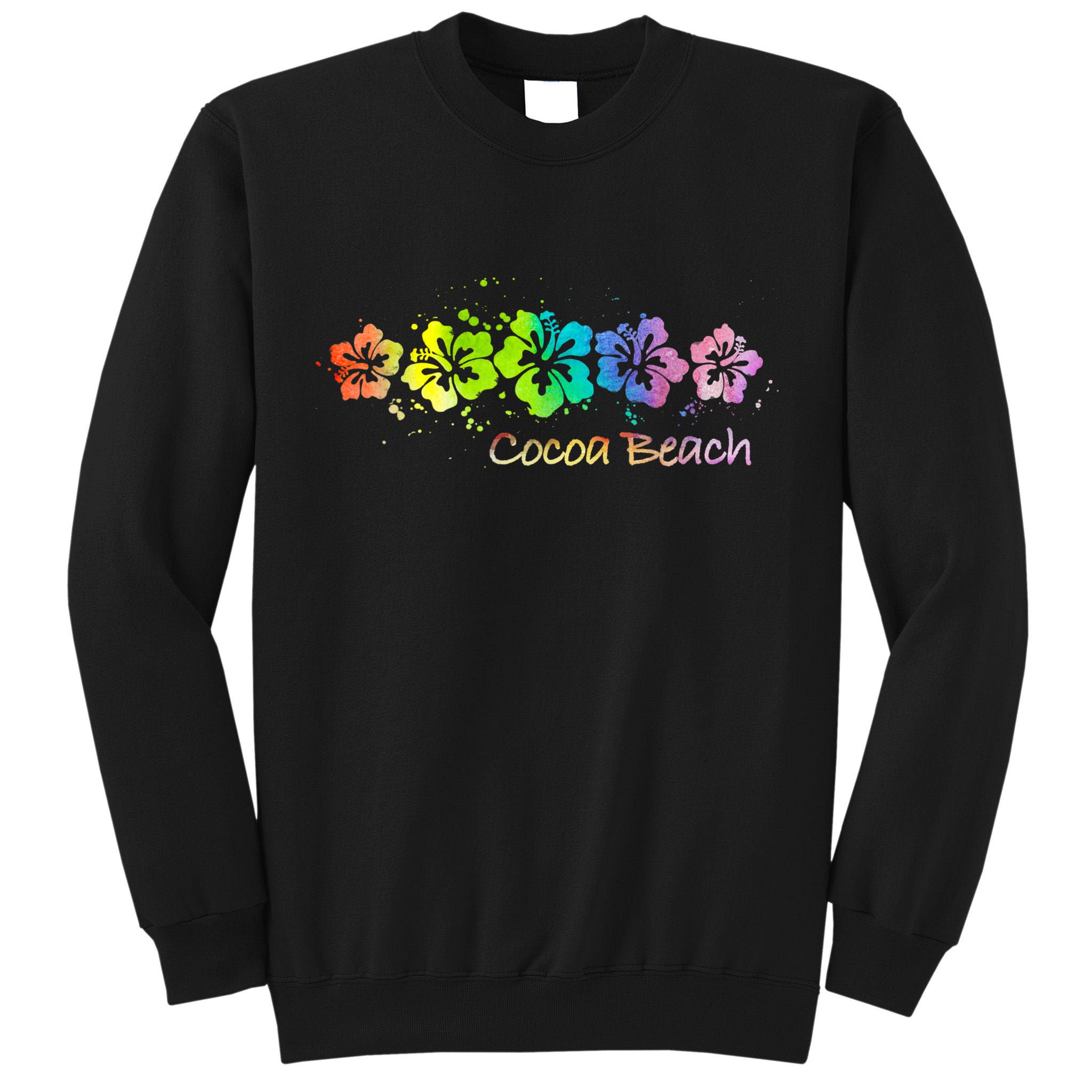 Cocoa Beach, Florida Watercolor Beach & Surf Tall Sweatshirt