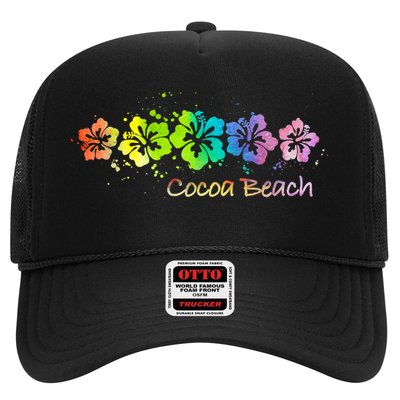 Cocoa Beach, Florida Watercolor Beach & Surf Trucker Hat