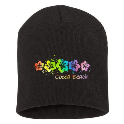 Cocoa Beach, Florida Watercolor Beach & Surf Short Acrylic Beanie