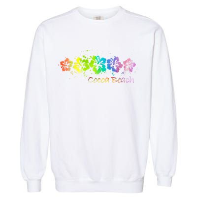 Cocoa Beach, Florida Watercolor Beach & Surf Garment-Dyed Sweatshirt