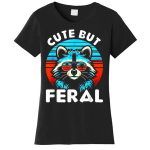 Cute But Feral Racoon With Sunglasses Women's T-Shirt