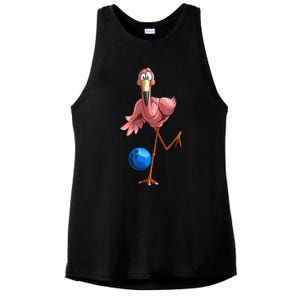 Cool Bowling Flamingo Ladies PosiCharge Tri-Blend Wicking Tank