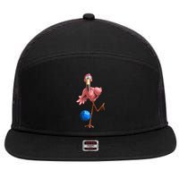 Cool Bowling Flamingo 7 Panel Mesh Trucker Snapback Hat