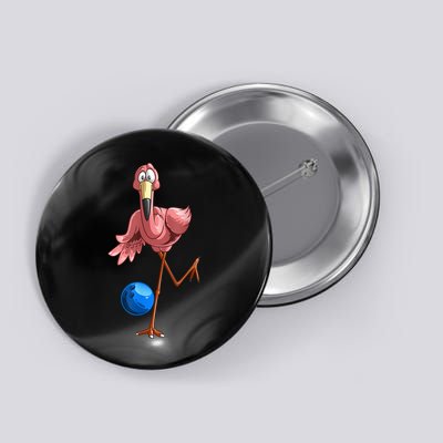 Cool Bowling Flamingo Button