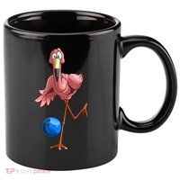 Cool Bowling Flamingo 11oz C Handle Ceramic Mug