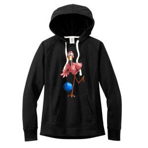 Cool Bowling Flamingo Women's Fleece Hoodie