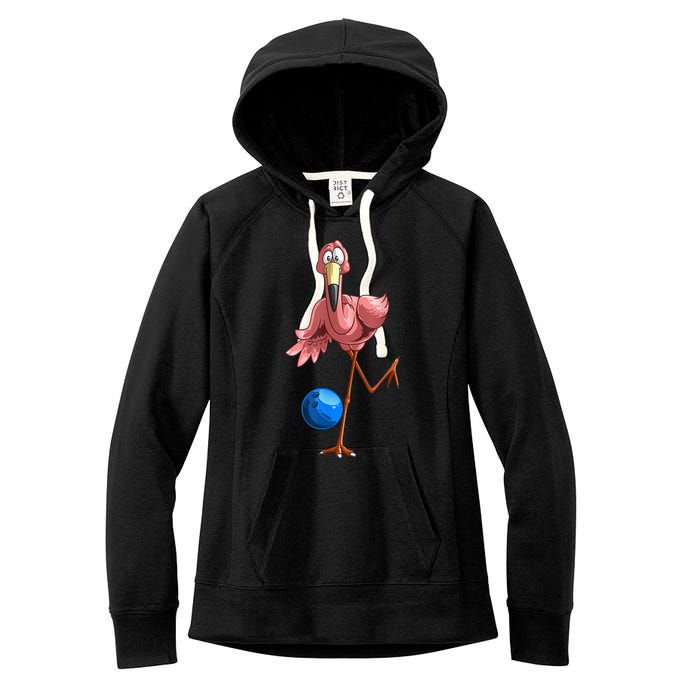 Cool Bowling Flamingo Women's Fleece Hoodie