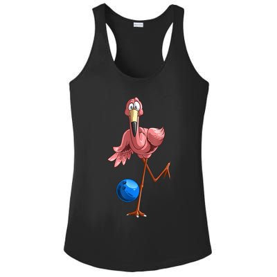 Cool Bowling Flamingo Ladies PosiCharge Competitor Racerback Tank
