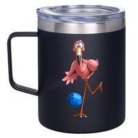 Cool Bowling Flamingo 12oz Stainless Steel Coffee Mug