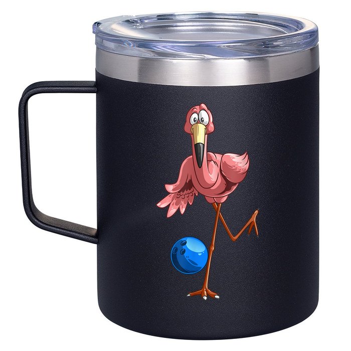 Cool Bowling Flamingo 12oz Stainless Steel Coffee Mug