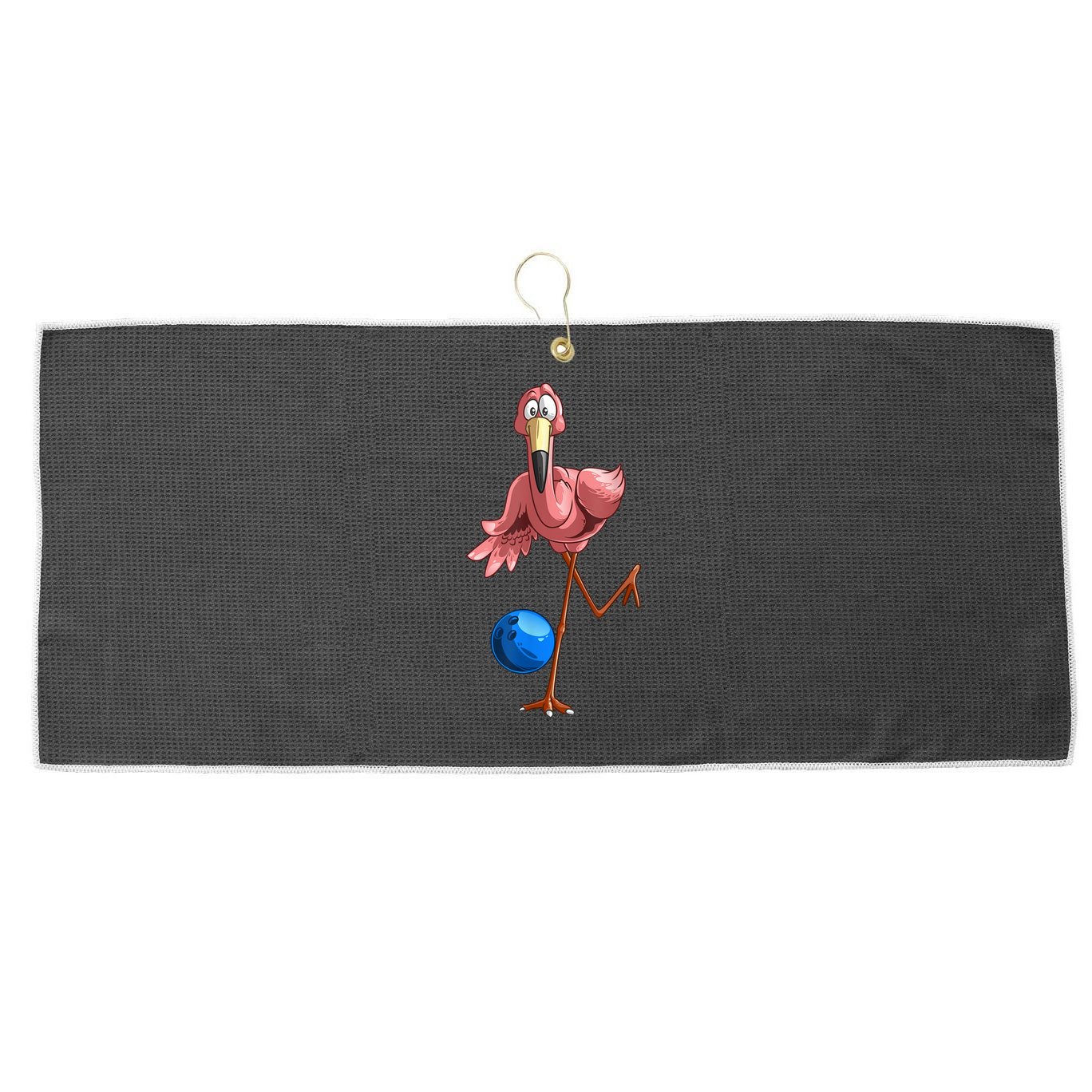 Cool Bowling Flamingo Large Microfiber Waffle Golf Towel