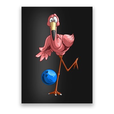 Cool Bowling Flamingo Poster