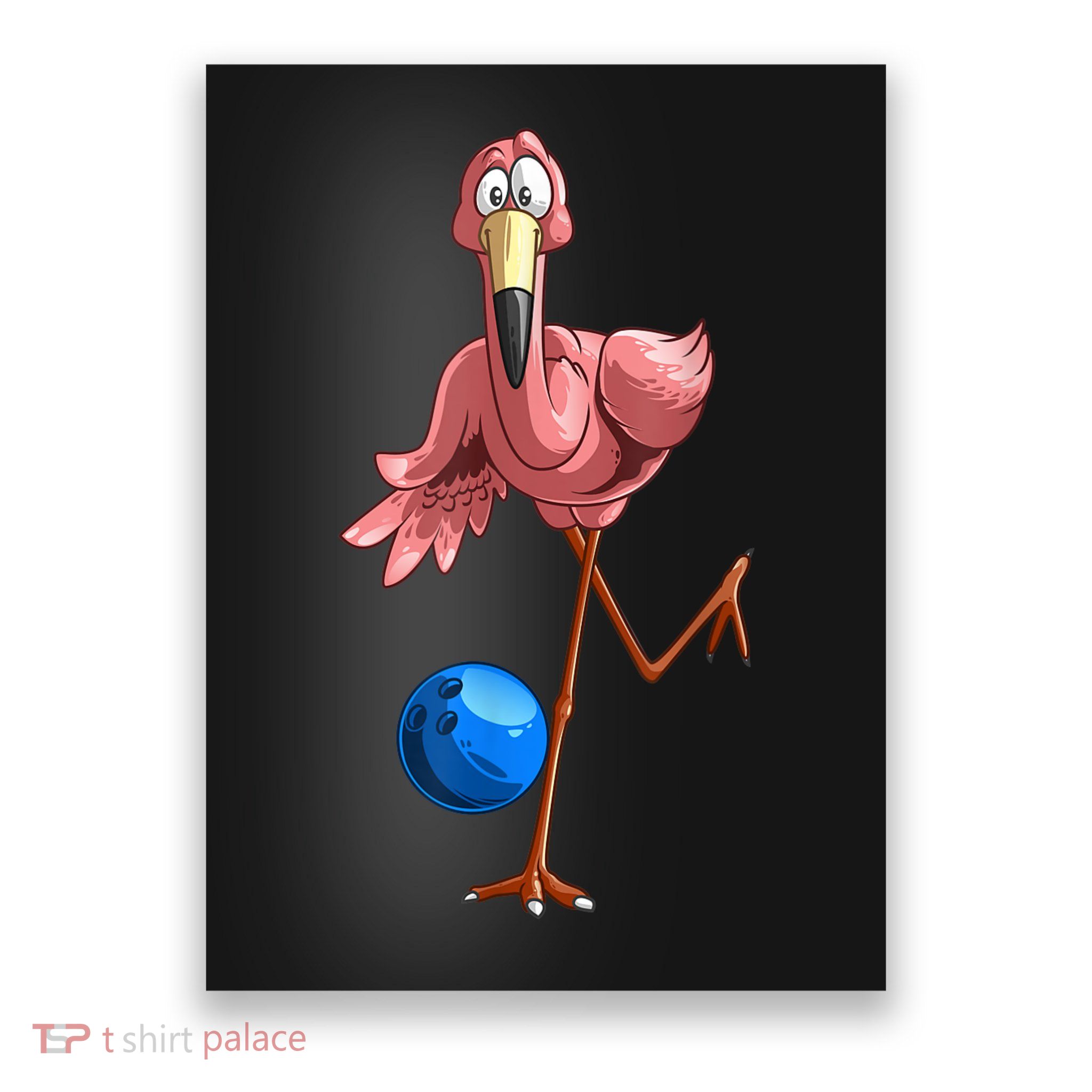 Cool Bowling Flamingo Poster