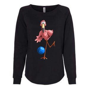 Cool Bowling Flamingo Womens California Wash Sweatshirt