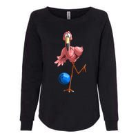 Cool Bowling Flamingo Womens California Wash Sweatshirt