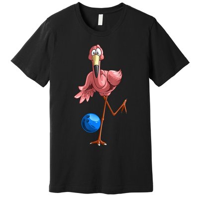Cool Bowling Flamingo Premium T-Shirt