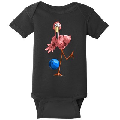 Cool Bowling Flamingo Baby Bodysuit