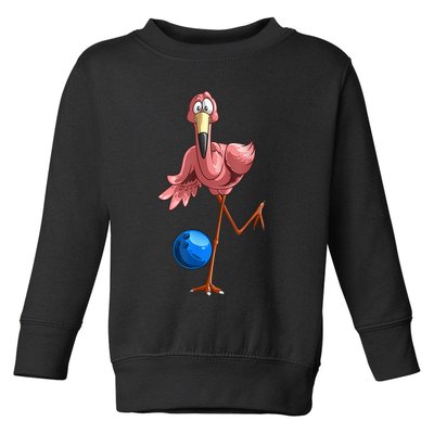 Cool Bowling Flamingo Toddler Sweatshirt