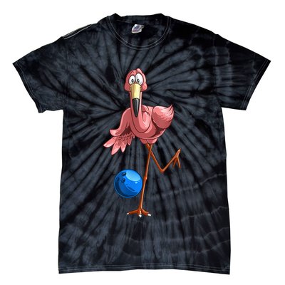 Cool Bowling Flamingo Tie-Dye T-Shirt