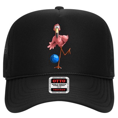 Cool Bowling Flamingo Trucker Hat