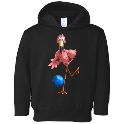 Cool Bowling Flamingo Toddler Hoodie