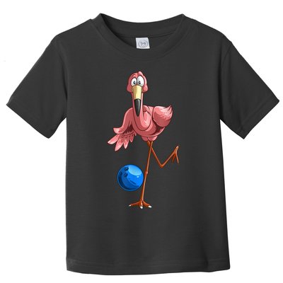 Cool Bowling Flamingo Toddler T-Shirt