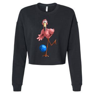 Cool Bowling Flamingo Cropped Pullover Crew