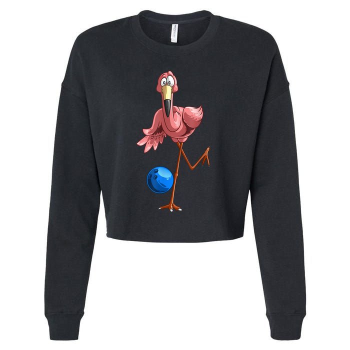 Cool Bowling Flamingo Cropped Pullover Crew